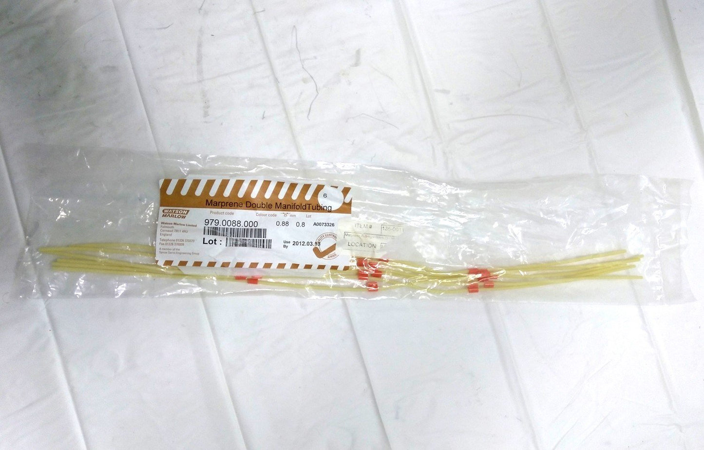 New Watson-Marlow 979.0088.000 Marprene Manifold Tubing, ID .8mm, OD .88mm