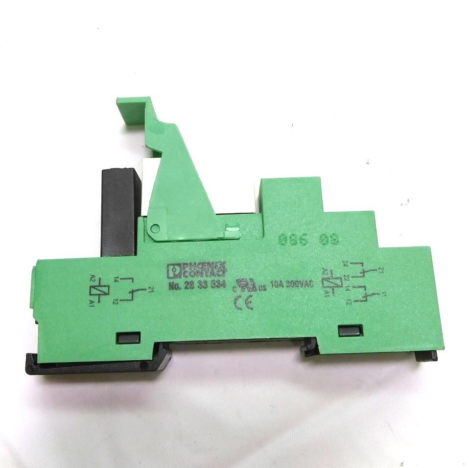 Used Lot of 2 Phoenix Contact 2961312 Relay w/Base & LED, SPDT, 16A 250VAC