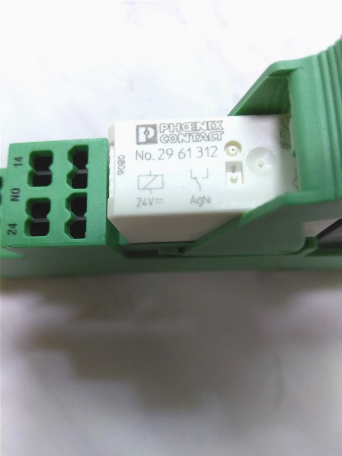 Used Lot of 2 Phoenix Contact 2961312 Relay w/Base & LED, SPDT, 16A 250VAC