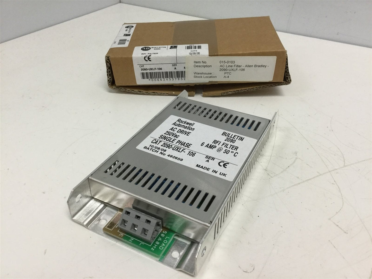 New Allen Bradley 2090-UXLF-106 Ser A Drive Filter 250VAC 6A Single Phase