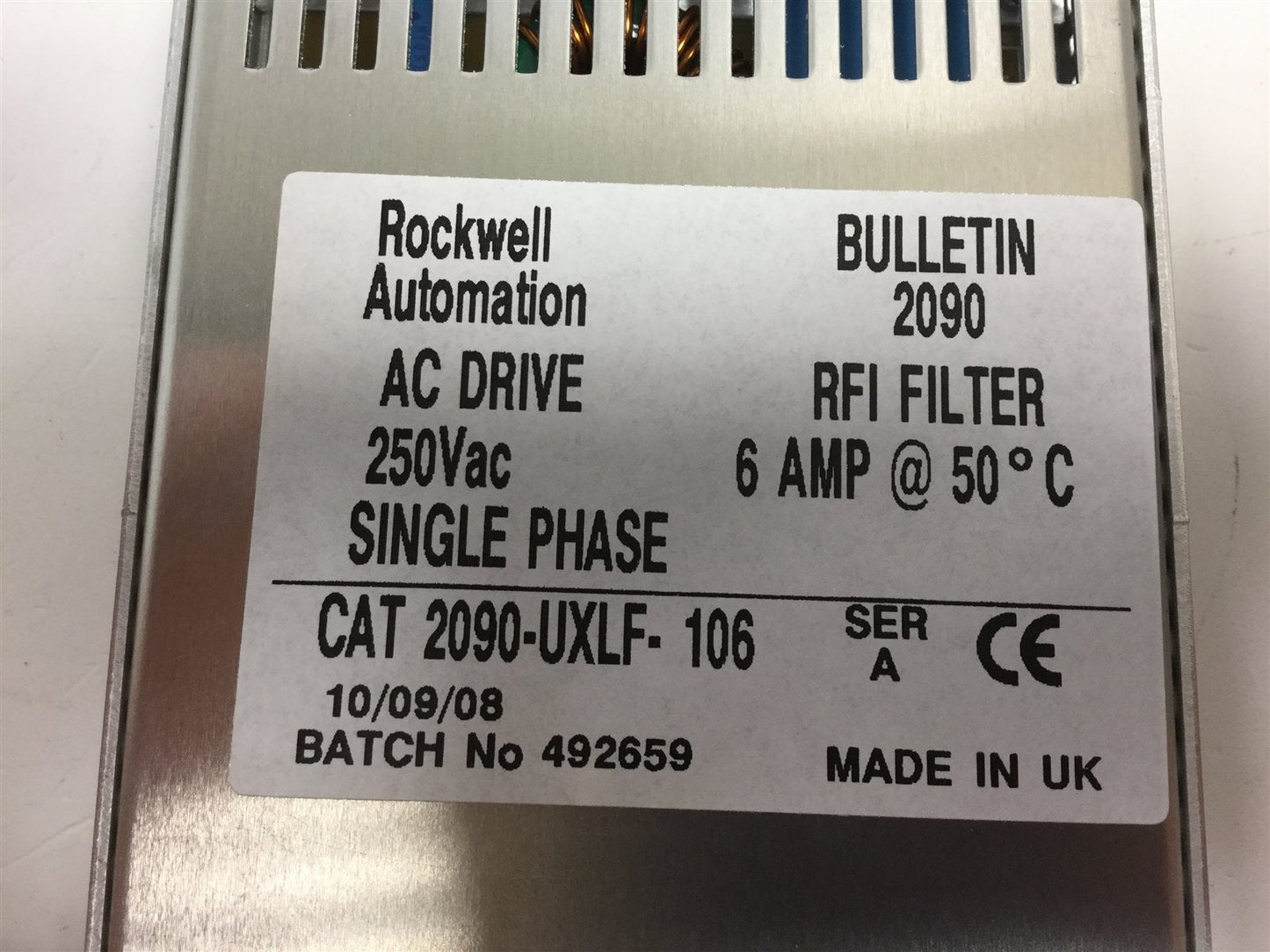 New Allen Bradley 2090-UXLF-106 Ser A Drive Filter 250VAC 6A Single Phase