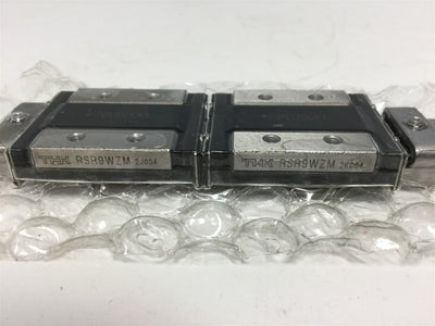 New New THK SRS9WZM Linear Rail With 2x Roller Carriages, Rail Length: 4.15"