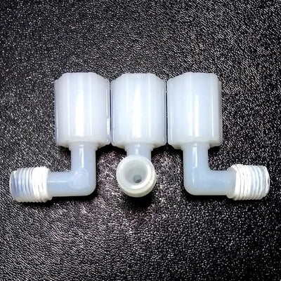 New Lot of 3 Entegris E4-4FN-3 Flaretek 90 Deg. Adapter, 1/4" Flaretek to 1/4" MNPT