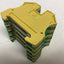 Used Lot of 5 Weidmuller WPE 10 Grounding Terminal Blocks, Voltage: 1000V, Max: 6AWG