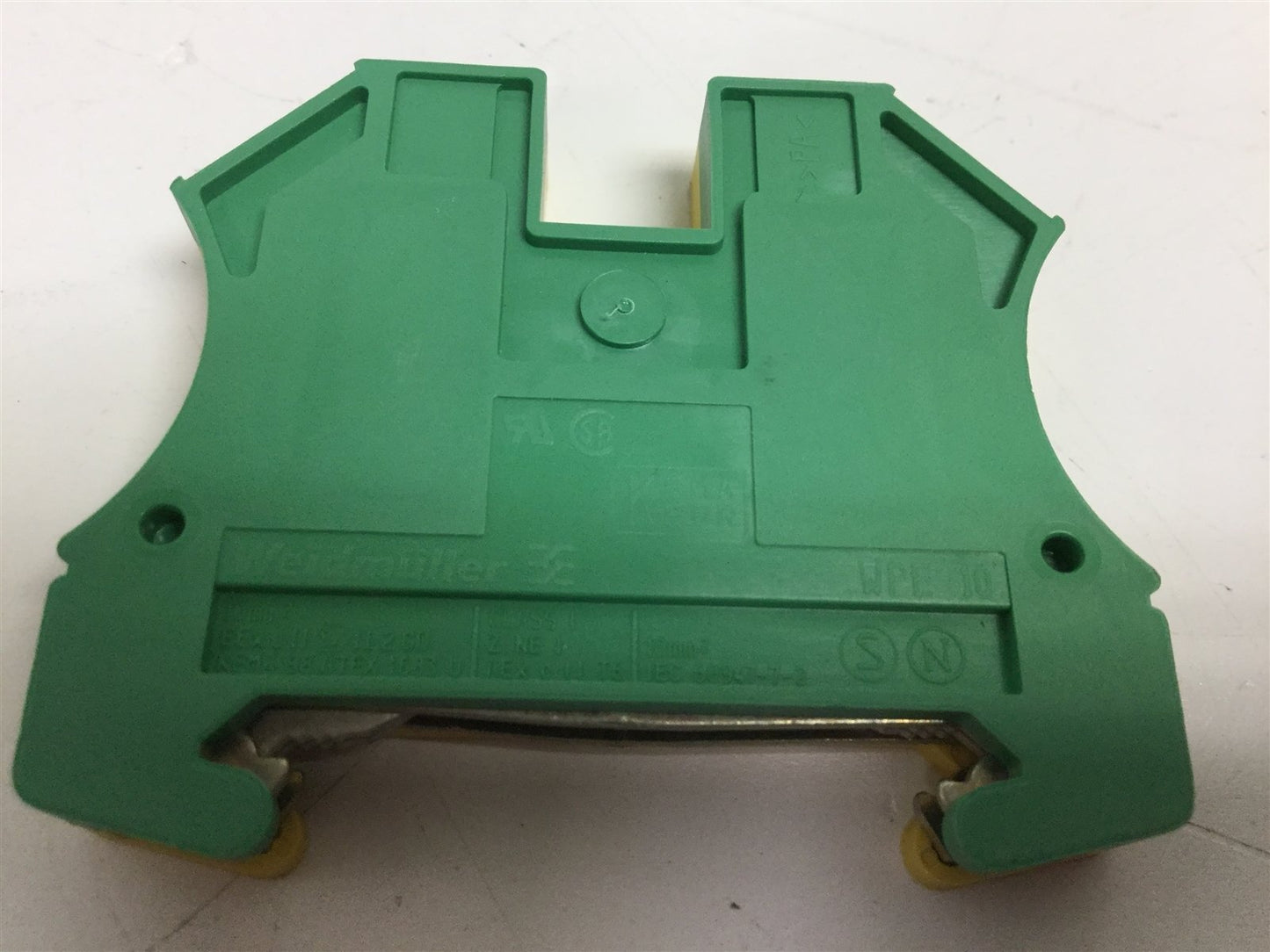 Used Lot of 5 Weidmuller WPE 10 Grounding Terminal Blocks, Voltage: 1000V, Max: 6AWG