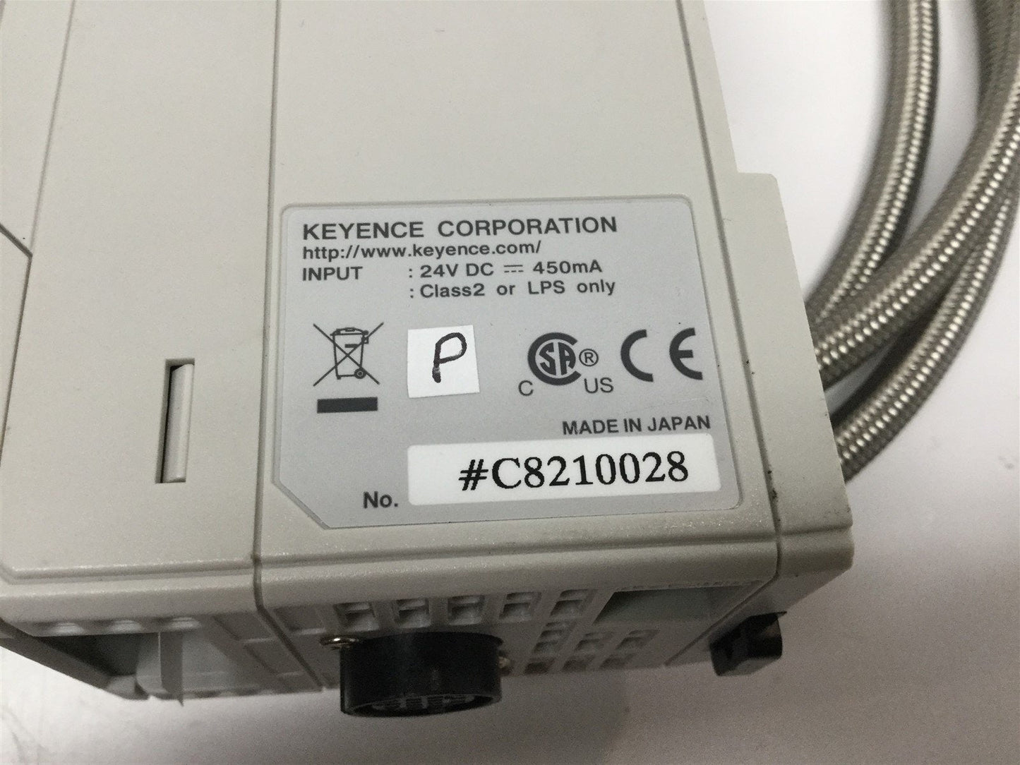 Used Keyence SJ-M201 Static Eliminator Controller w/ SJ-M021G Spot Type Ionizer 2m