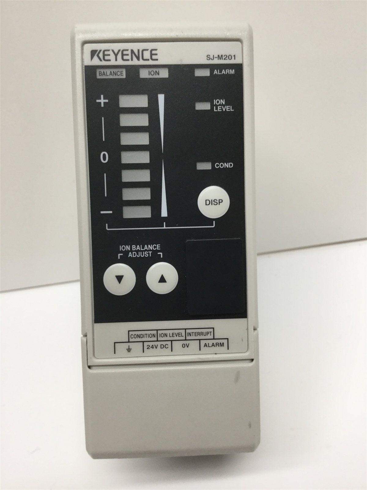 Used Keyence SJ-M201 Static Eliminator Controller w/ SJ-M021G Spot Type Ionizer 2m