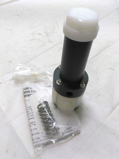 New Plast-O-Matic RVDT025V-PP Diaphragm Valve, 1/4" NPT Ports, 1GPM, 150PSI MAX