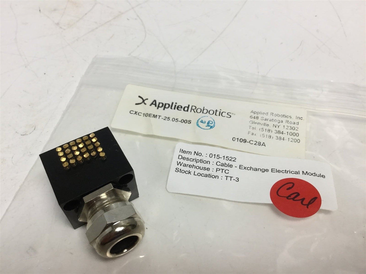 Used Applied Robotics CXC10EMT-25.05-00S Robot I/O Terminal Unit Spring Contacts 25