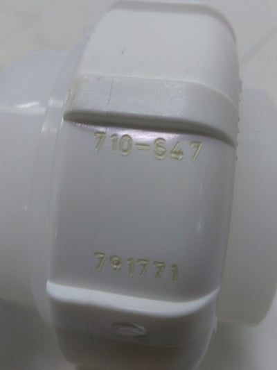 New Fluoroware 710-S47 Strainer, Connections: 3/4" Flaretek, Orifice: 1/2", PFA