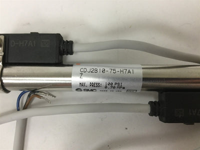 New SMC CDJ2B10-75-H7A1 Pneumatic Cylinder, Stroke: 75mm, Bore: 10mm, 2x D-H7A1