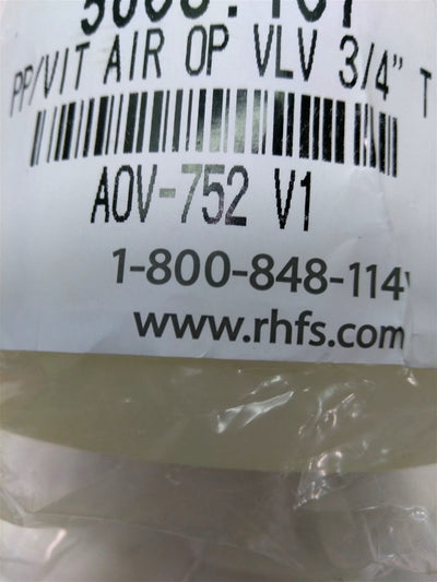 New RK Industries AOV-752 EX1 Pneumatically Actuated Valve, NC, 80PSI, 3/4"NPT