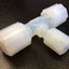 Used Parker GTCR-884 Pargrip Tee Connector Reducer, 1/2" x 1/4" x 1/2" Tube Size, PFA