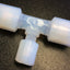 Used Parker GTCR-884 Pargrip Tee Connector Reducer, 1/2" x 1/4" x 1/2" Tube Size, PFA