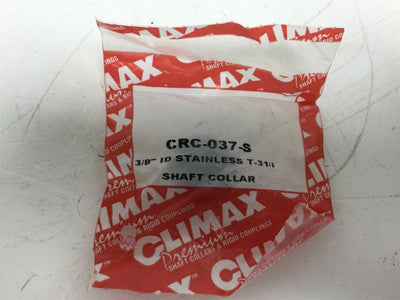 New Lot of 5 New Climax  CRC-037-S Set Screw Shaft Collar ID: 3/8", OD 3/4" 316 SST