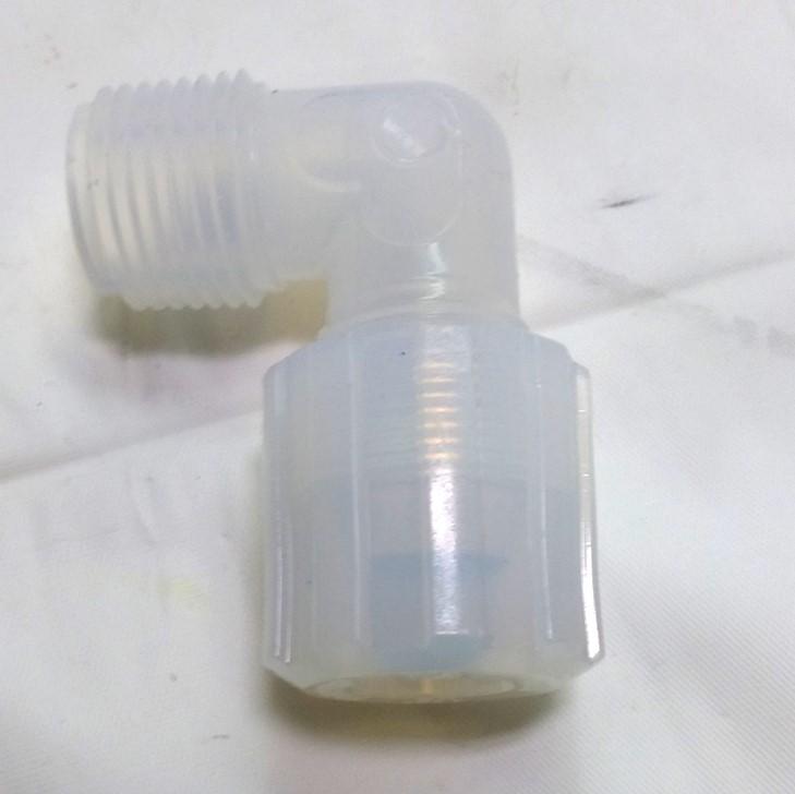 Used Parker GAME-88 Pargrip Elbow, 1/2" Tube Connection to 1/2" MNPT, PFA