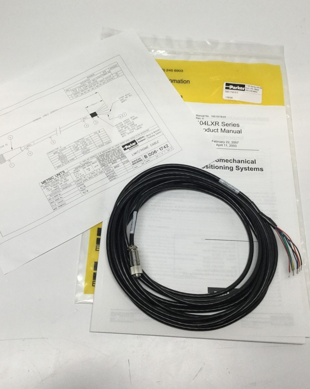 New Parker 006-1742-5.0 Limit/Home Cable, "For the Gemini, Aries, VIX" 5m