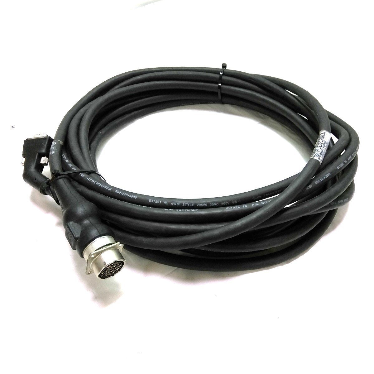 Used Flex-Cable FC-UXFDAFMP-S-E032 Motor Feedback Cable, D-Sub Mnt Flange TNM 19, 32'