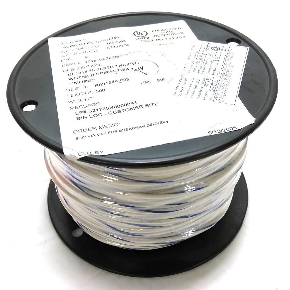 New – Open box Atlas 1015-16/26-96 MTW Electrical Wire, 26 Strand, 16 Gauge, 600V, 500'