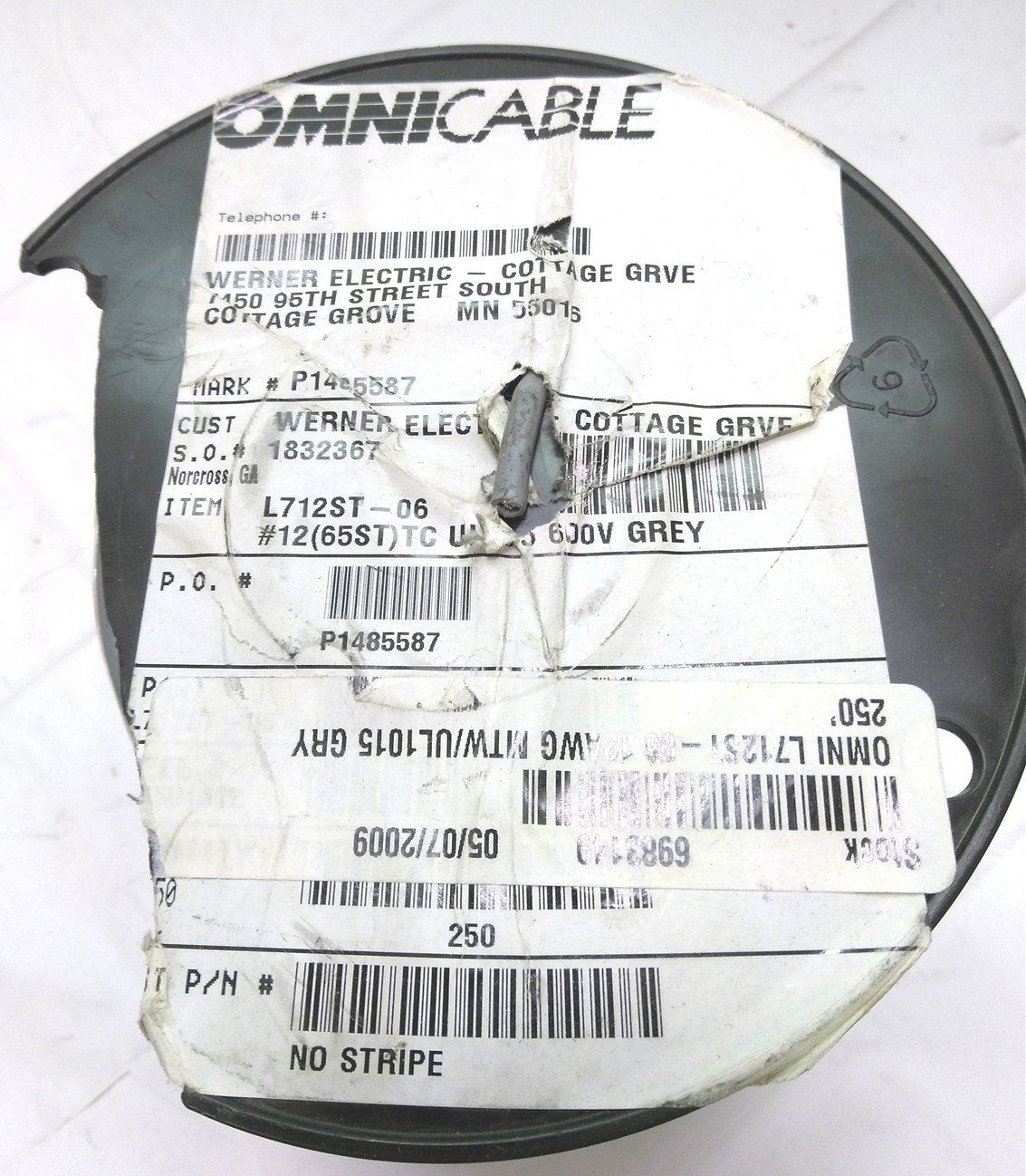 New – Open box Omni 712ST-06 MTW Electrical Wire, 41 Strand, 14 AWG, 600V, UL1015, 250'