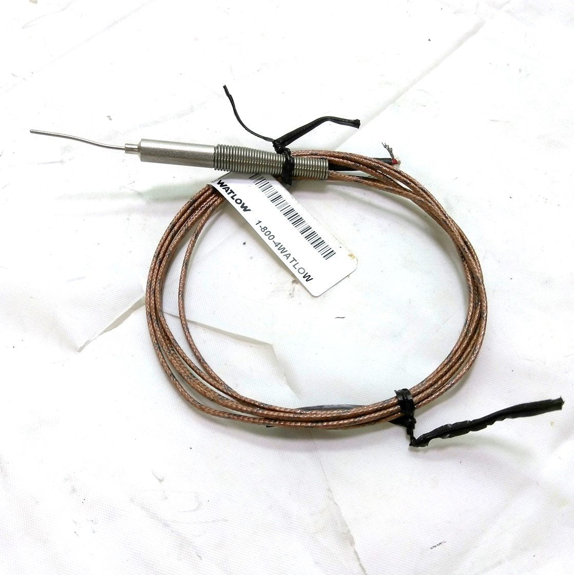 Used Watlow AFDB0FA010GJ040 MI Thermocouple, Type J, 40", Missing Mini Plug, Probe 1"