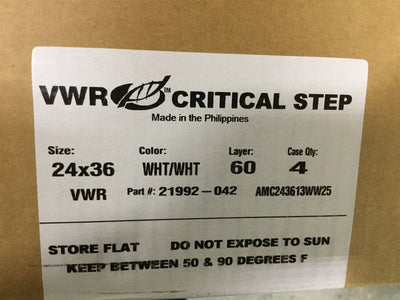 New Lot of 4 New VWR 21992-042 Critical Step Multi-Layer Floor Mats 24" x 36", White