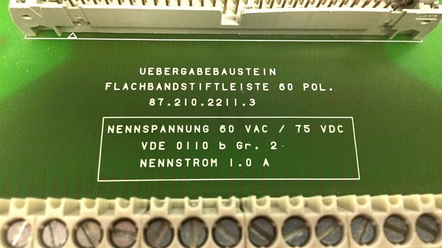 Used Wieland Electric 87.210.2211.3 Ribbon Cable IDC Header to 60 Screw Missing Hinge