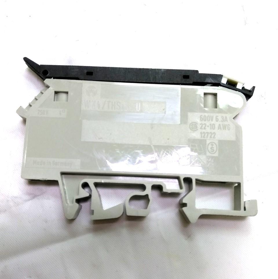 Used Lot of 5 Wieland WK4/THSi5...U Fused Terminal Block, 22-10AWG, 800V 6.3A, L Gray