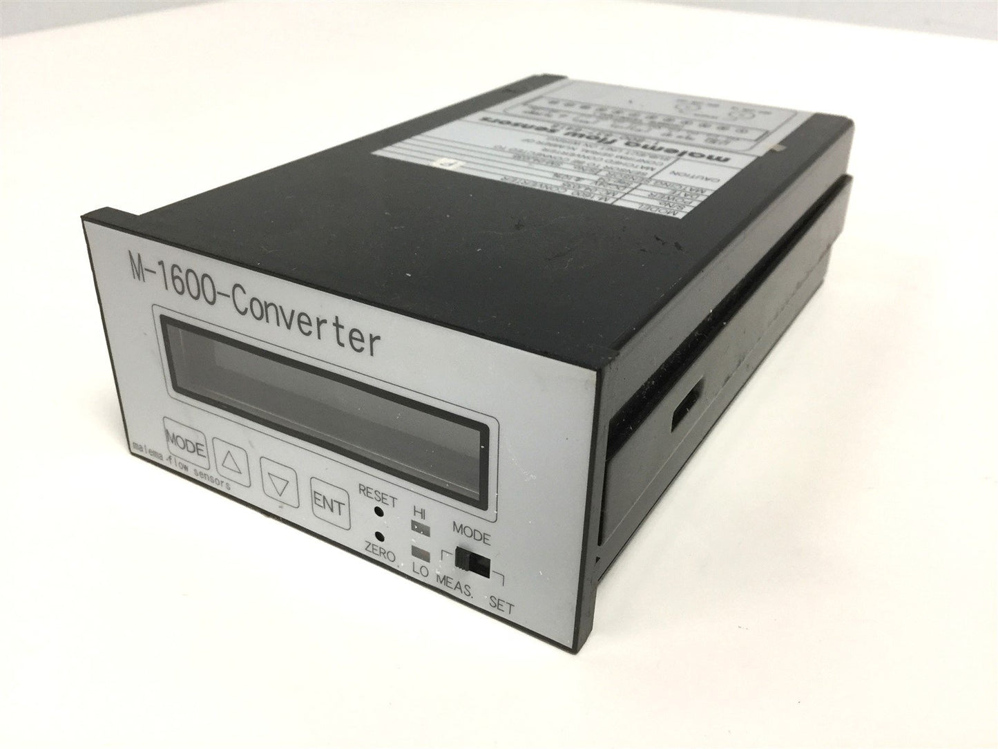 Used Malema M-1600 Non-Contact Inline Ultrasonic Flowmeter Sensor Converter 24VDC