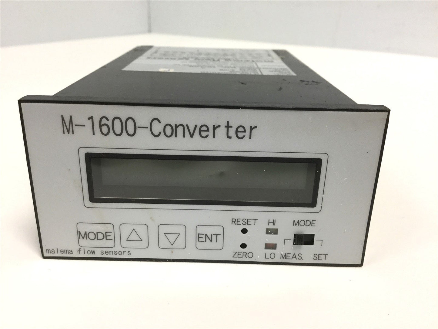 Used Malema M-1600 Non-Contact Inline Ultrasonic Flowmeter Sensor Converter 24VDC