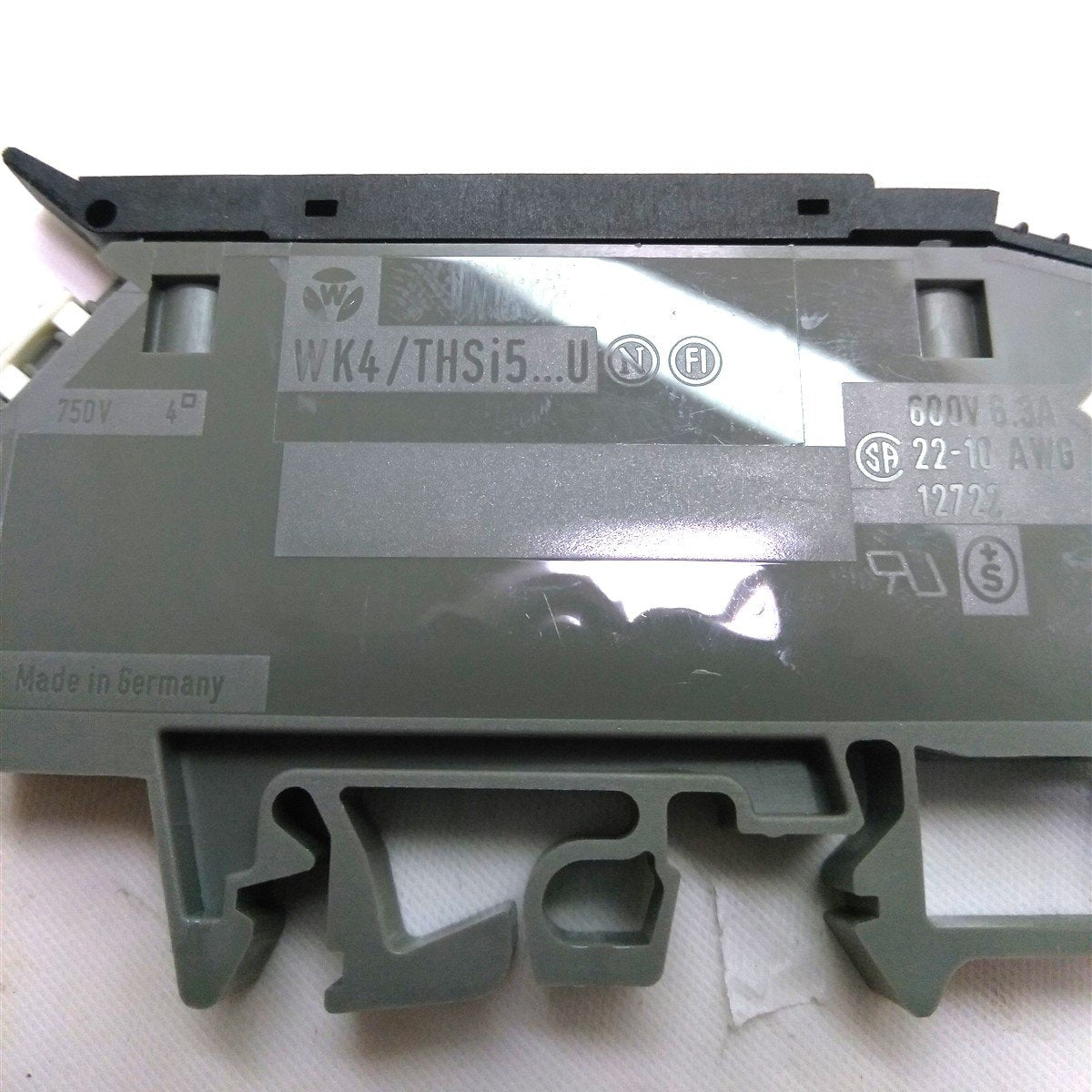 Used Lot of 5 Wieland 57.904.5355.0 Fused Terminal Block, 22-10AWG, 800V 6.3A, Gray