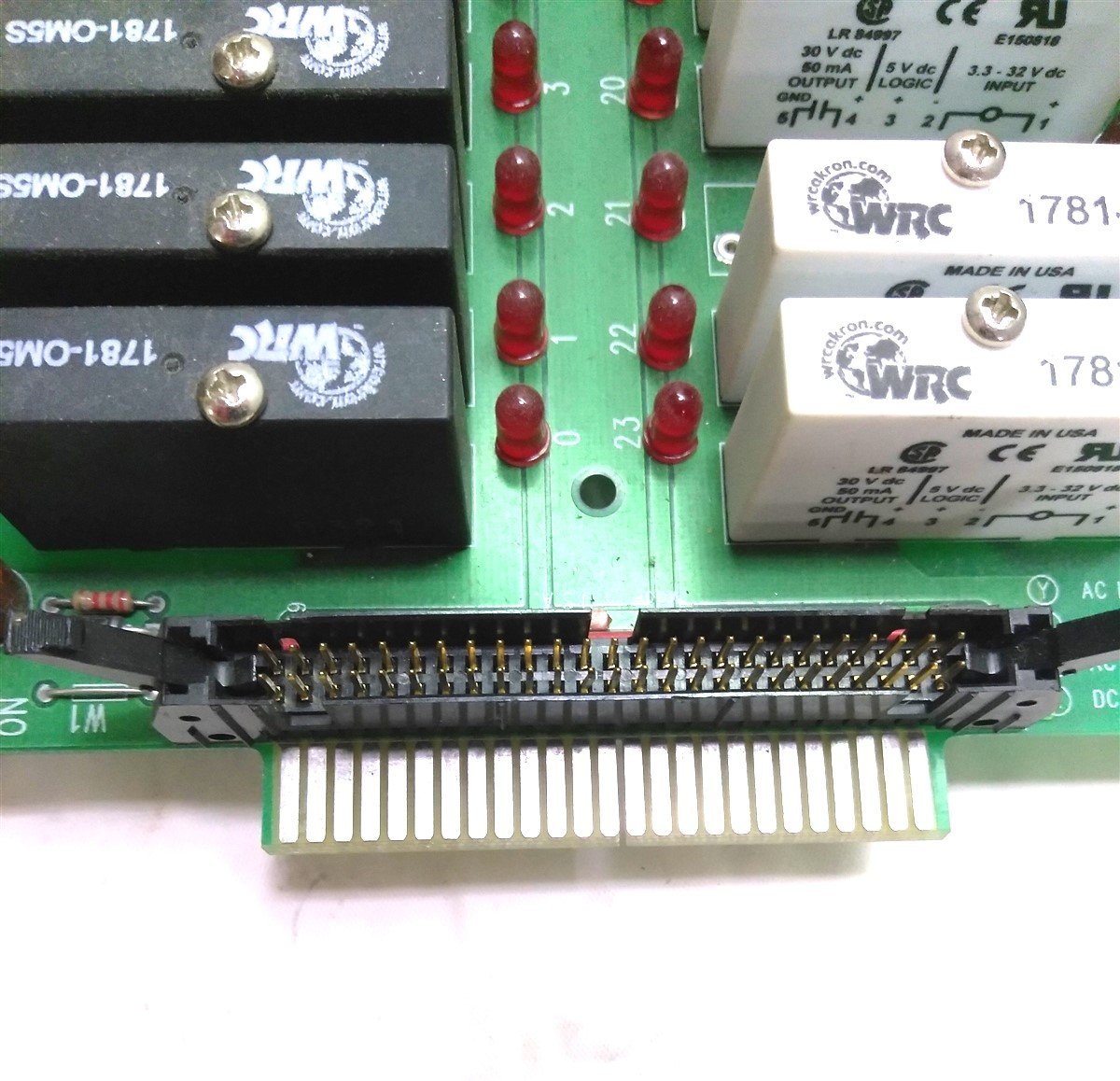 Used Western Reserve Controls D-94-A12 Rev E, I/O Board w/ Relays, In: 48, Out: 50pin