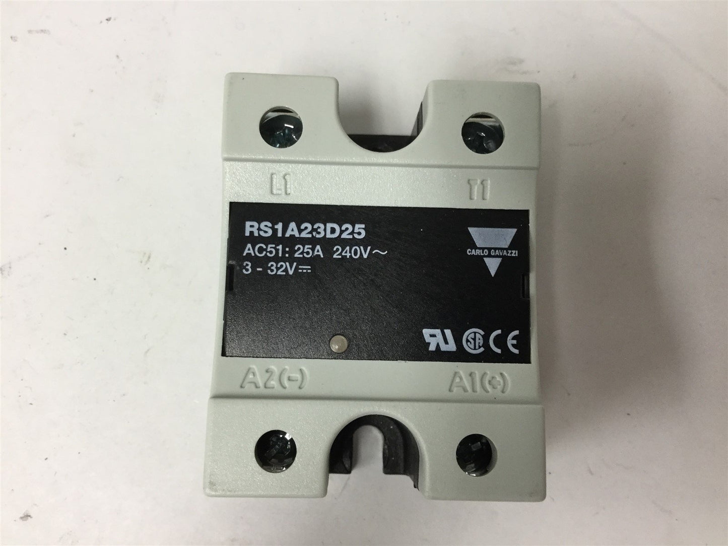 Used Carlo Gavazzi RS1A23D25 Solid State Relay, Control: 3-32VDC, Contact: 240VAC 25A