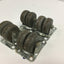 Used Lot of 4 Casters, Plate Dimensions: 3.625" x 2.5", Wheel Dimensions: 1-7/8" x 1"