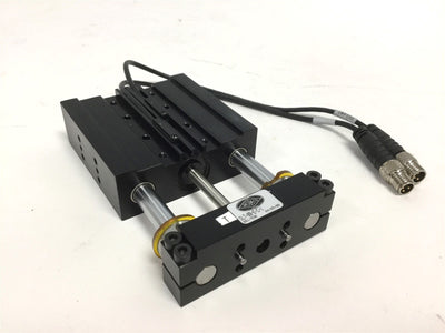 Used Destaco DLT-08-E-C-1 Guided Cylinder Pressure: 100 psi W/ 2x Sensors Ports 10-32