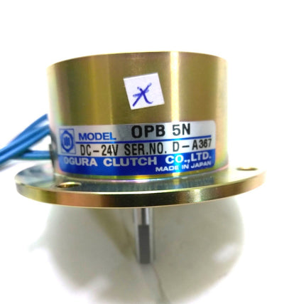 Used Ogura OPB5N Electromagnetic Mag-Particle Brake, 1800 RPM, Torque .1-30 nM, 24VDC