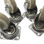 Used Lot of 4 Ruedas Alex ZVI-100 Monobloc Braking Swivel Casters Wheels, 100mm Dia