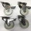 Used Lot of 4 Ruedas Alex ZVI-100 Monobloc Braking Swivel Casters Wheels, 100mm Dia