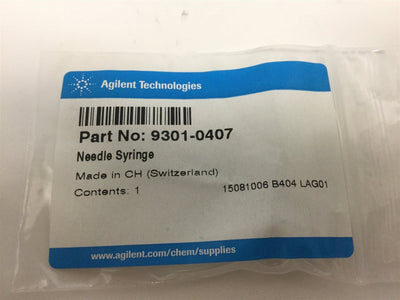 New Lot of 2 New Agilent Technologies 9301-0407 Needle Syringes, Square End Style