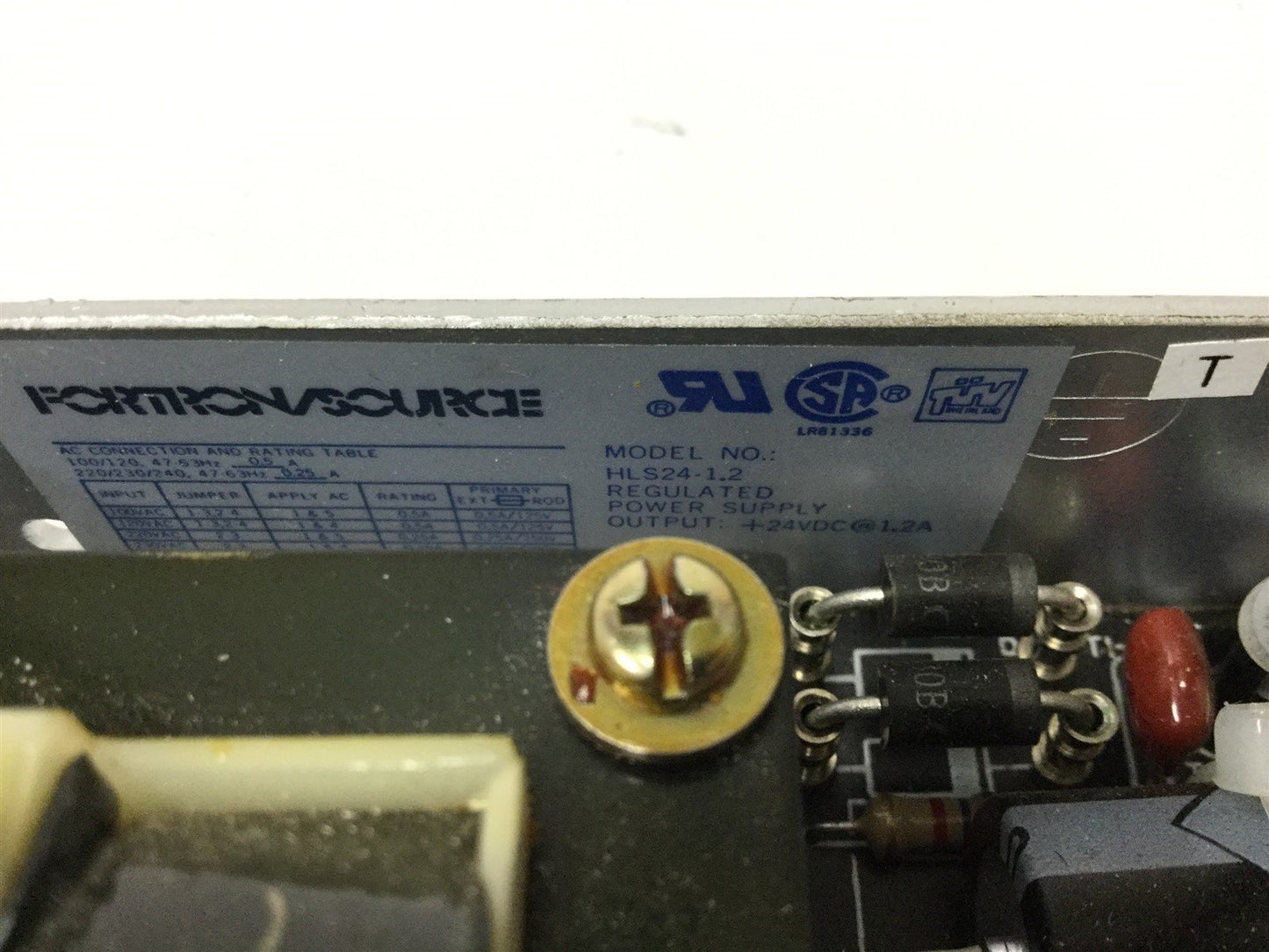 Used Fortron/Source HLS24-1.2 Power Supply, In: 100/120/220/230/240VAC, Out: 24VDC