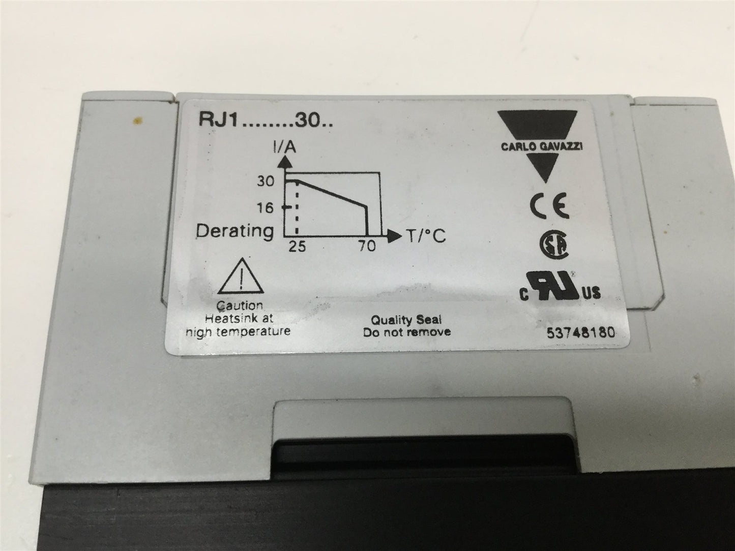Used Carlo Gavazzi RJ1A23D30E Solid State Relay, Control: 4-32VDC, Contact: 230VAC
