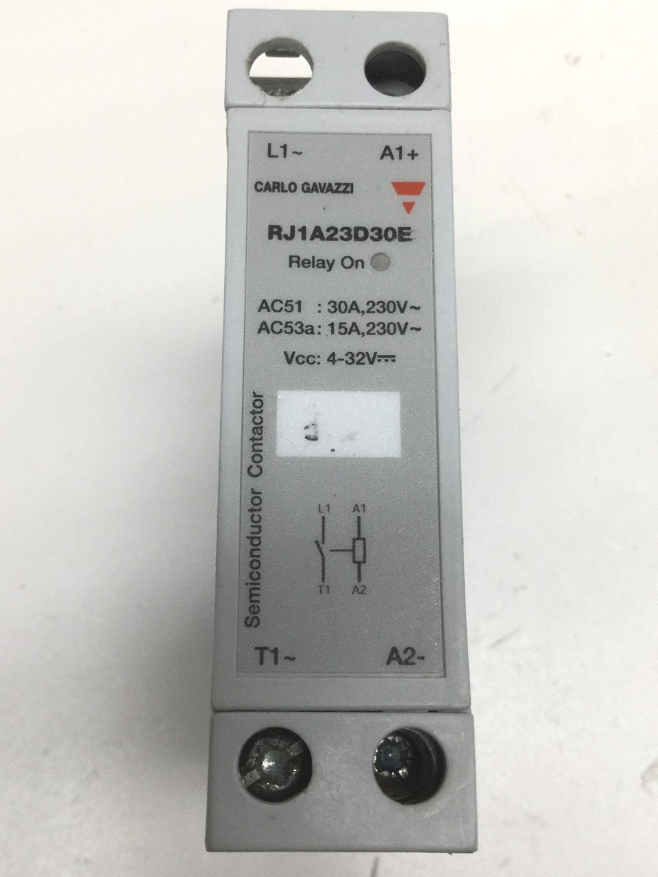 Used Carlo Gavazzi RJ1A23D30E Solid State Relay, Control: 4-32VDC, Contact: 230VAC