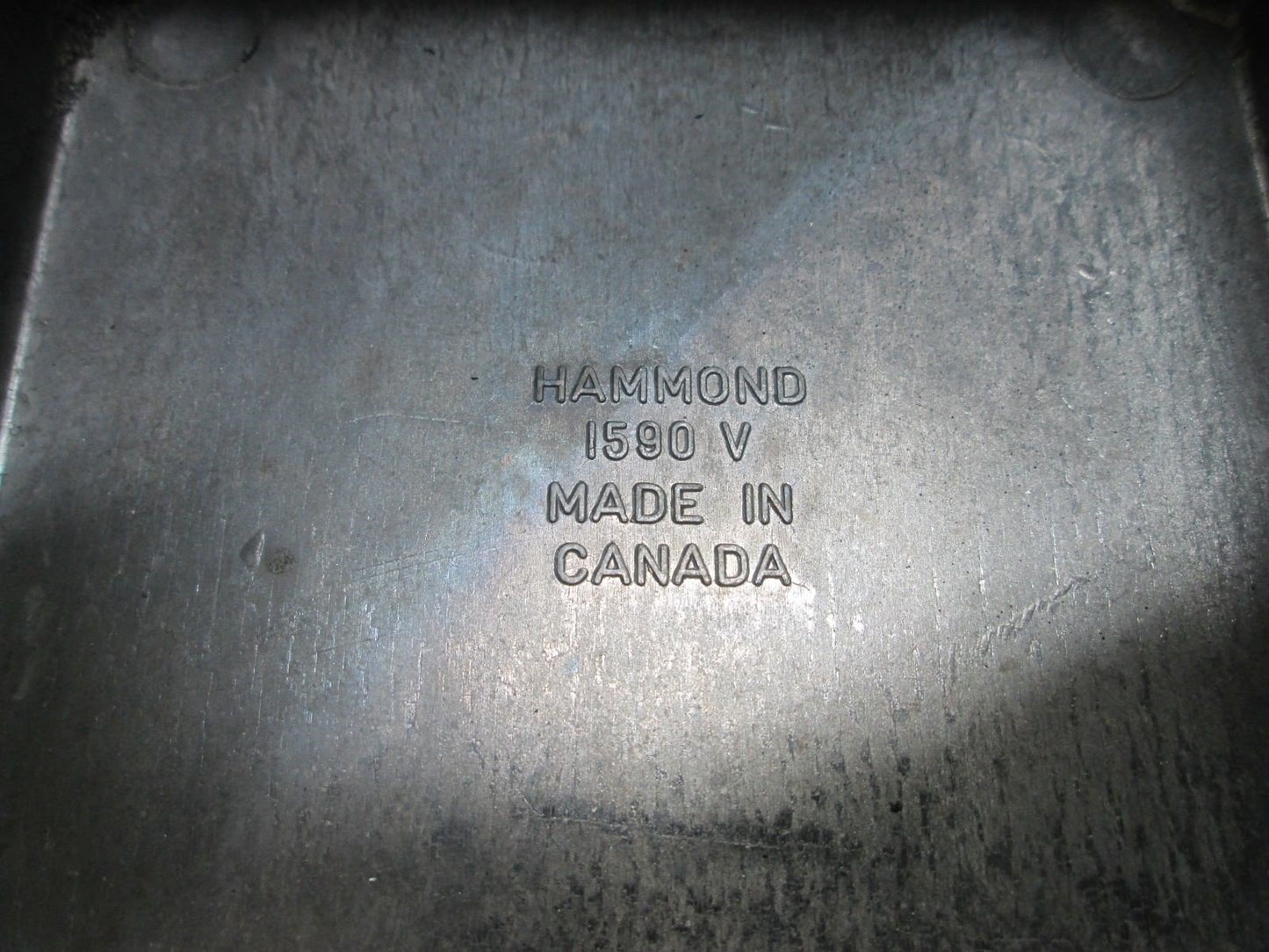 Used Hammond 1590-V Aluminum Enclosure, 8 Holes ,4.75" x 4.75" x 3.5"