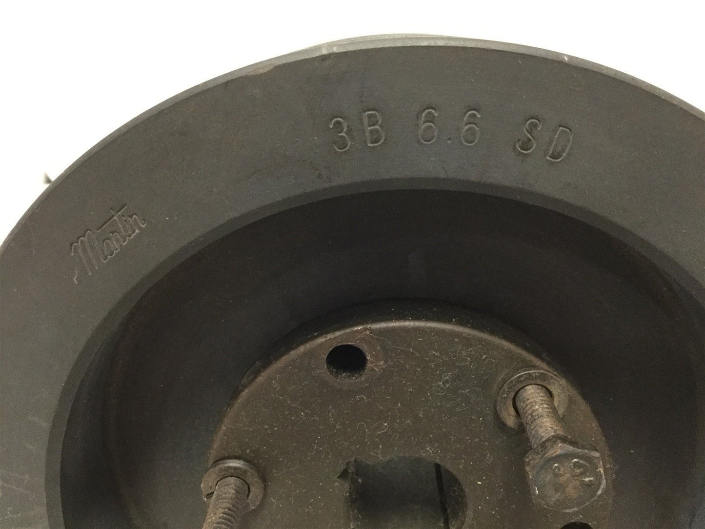 Used Martin 3B6.6SD Cast Iron 3-Groove Pulley Wheel, ID: 2.1", OD: 5.75"