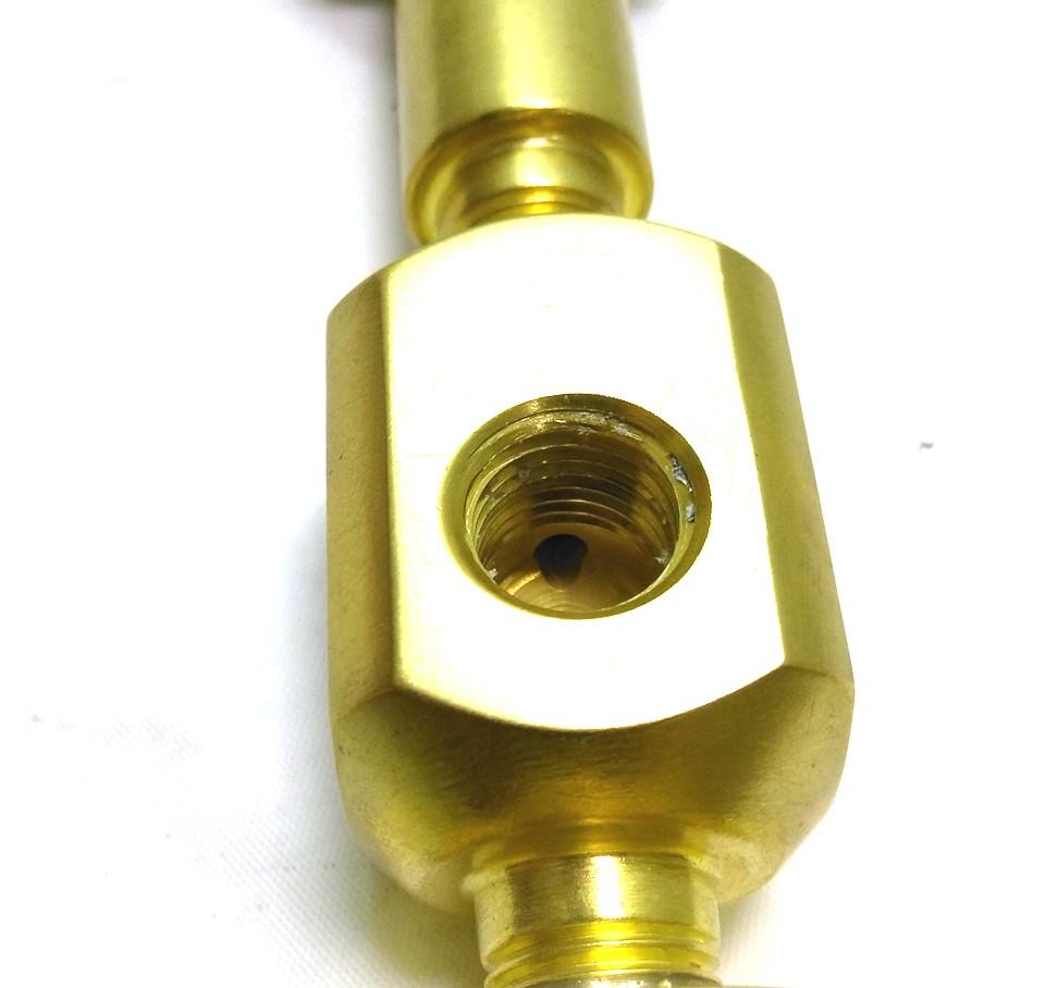 Used Matheson 4753-660 Tee for Purge Assembly, 1/4" NPT 3/4" M/F NPT, Brass