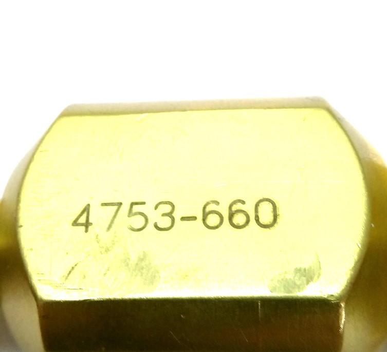 Used Matheson 4753-660 Tee for Purge Assembly, 1/4" NPT 3/4" M/F NPT, Brass