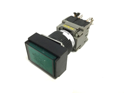 Used Alcoswitch 164TL Green Momentary Illuminated Push Button NO/NC Voltage 250VAC 5A
