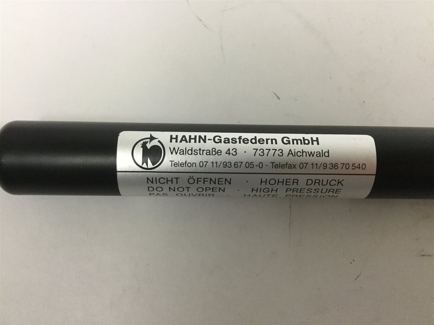 Used Hahn-Gasfedern 323502 Gas Spring, Piston Rod Dia: 10mm, Body Dia: 23mm, 430N