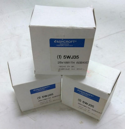 New Lot of 3 New Ashcroft 25W1001TH02B30# Pneumatic Gauge, 0-100PSI, 1/4" NPT