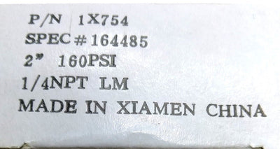 New Lot of 3 New 1X754 Pneumatic Gauge, 2" Face, 0-160PSI, 1/4" NPT Bottom